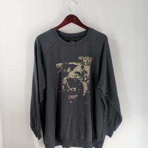 Vtg Y2K New Kids On The Block Graphic Crewneck Pullover Sweatshirt Black Size L